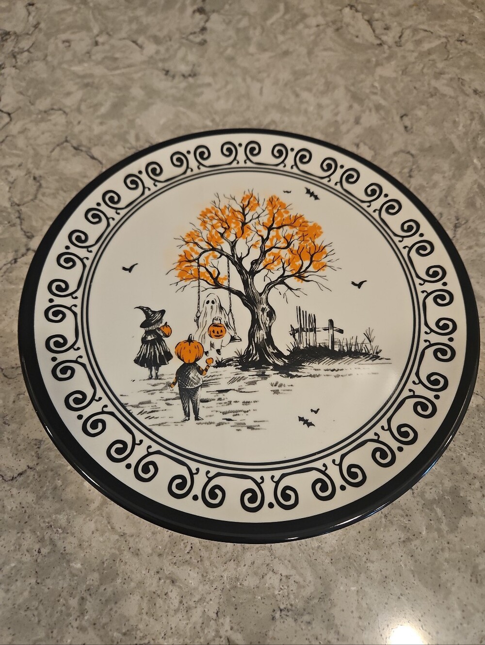Nicole Miller Halloween 8” Dessert Plates Melamine Set Of 4 New